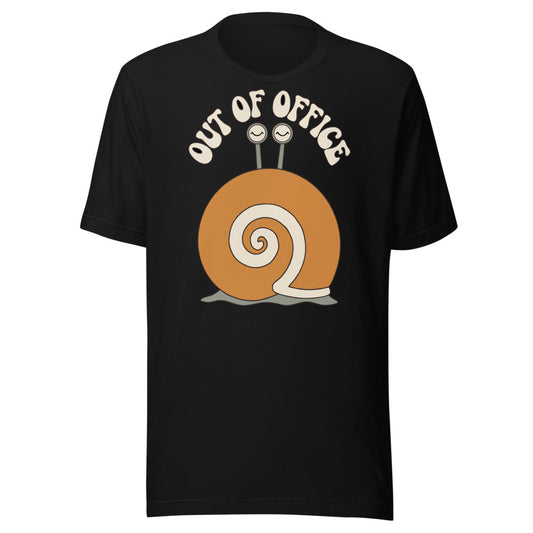 Out of Office Snail Shirt in Black - front view