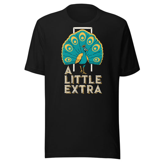 A Little Extra Peacock Shirt in Black - front view