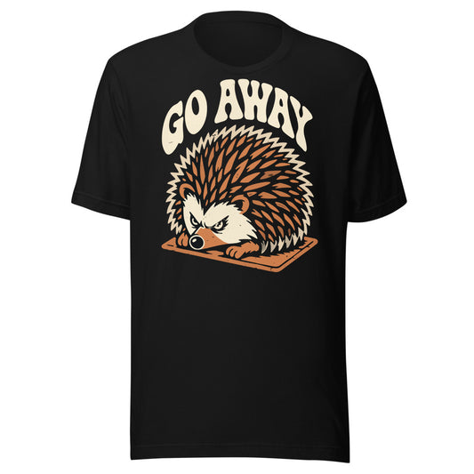 Spiky Welcome Mat Hedgehog Shirt in Black - front view