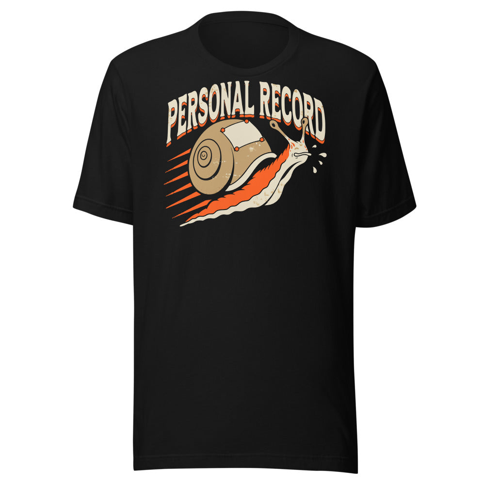 Personal Record Snail Shirt in Black - front view