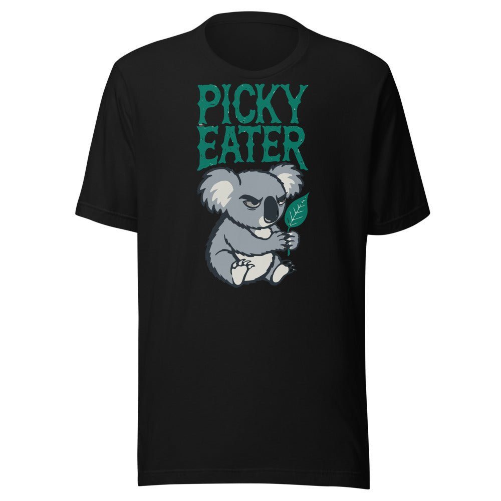 Picky Eater Koala Shirt in Black - front view