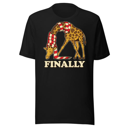 Finally, a Scarf Giraffe Shirt in Black - front view