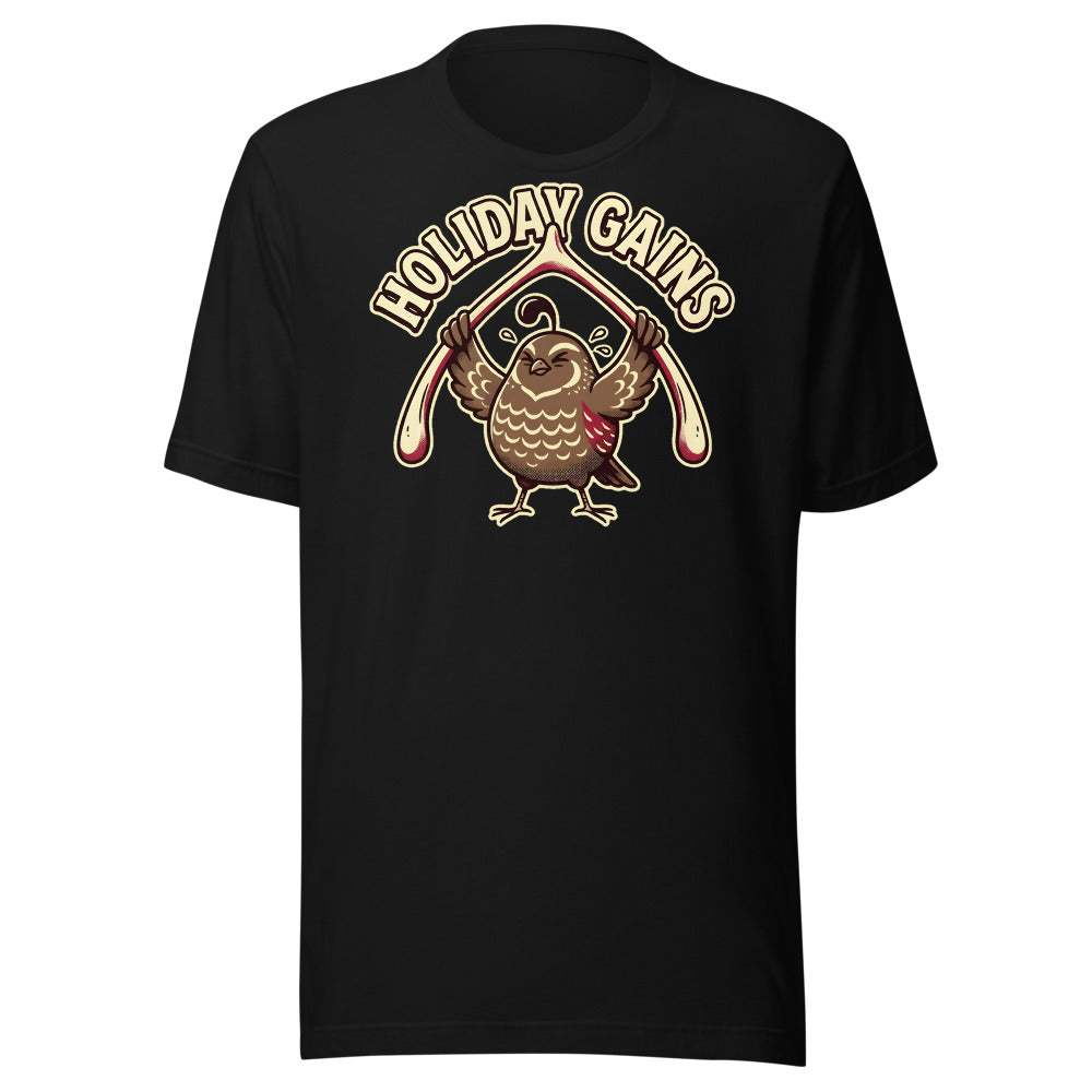 Holiday Gains Quail Shirt in Black - front view