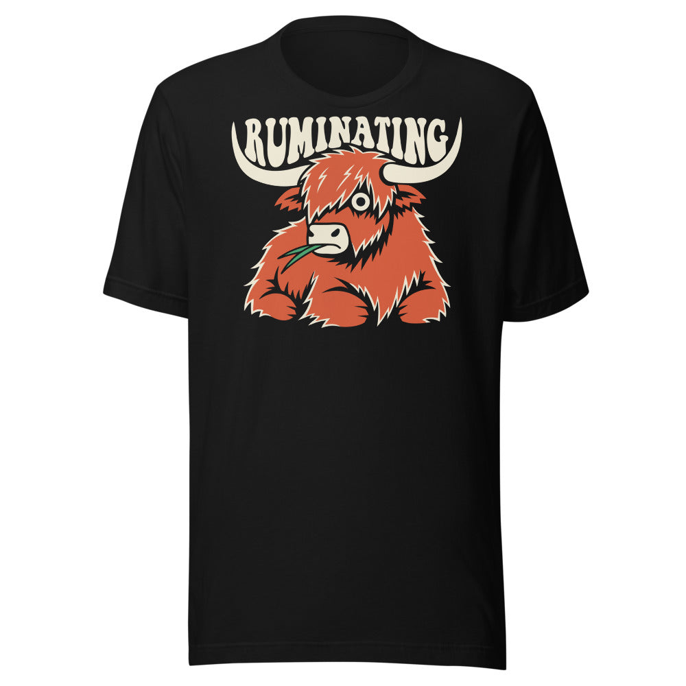 Ruminating Highland Cow Shirt in Black - front view