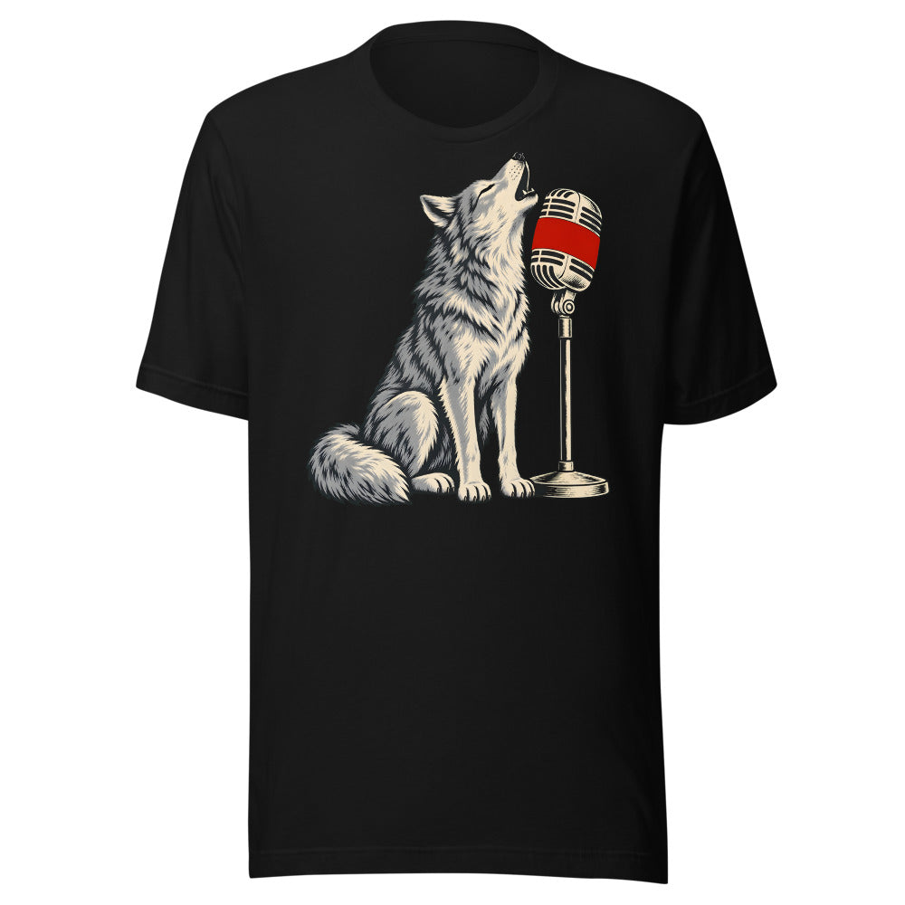 Karaoke Howl Wolf Shirt (Art Only) in Black - front view
