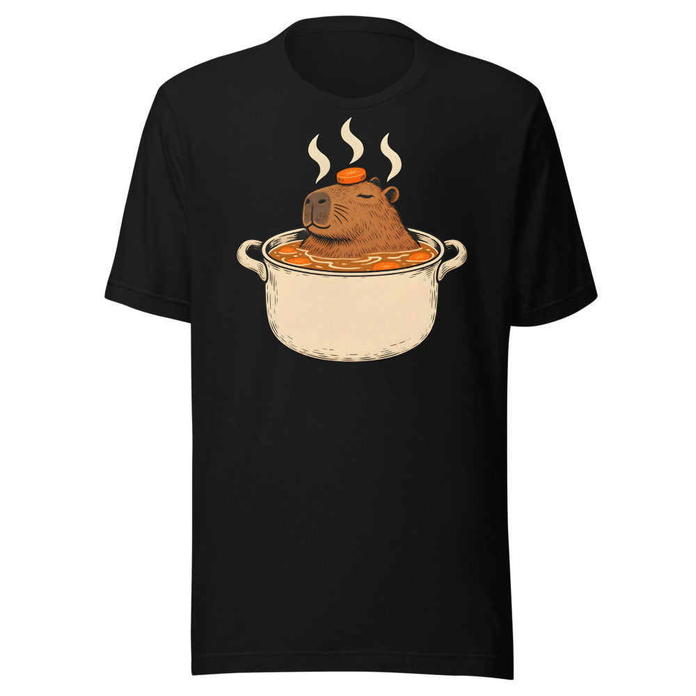 Soup Season Capybara Shirt (Art Only) in Black - front view