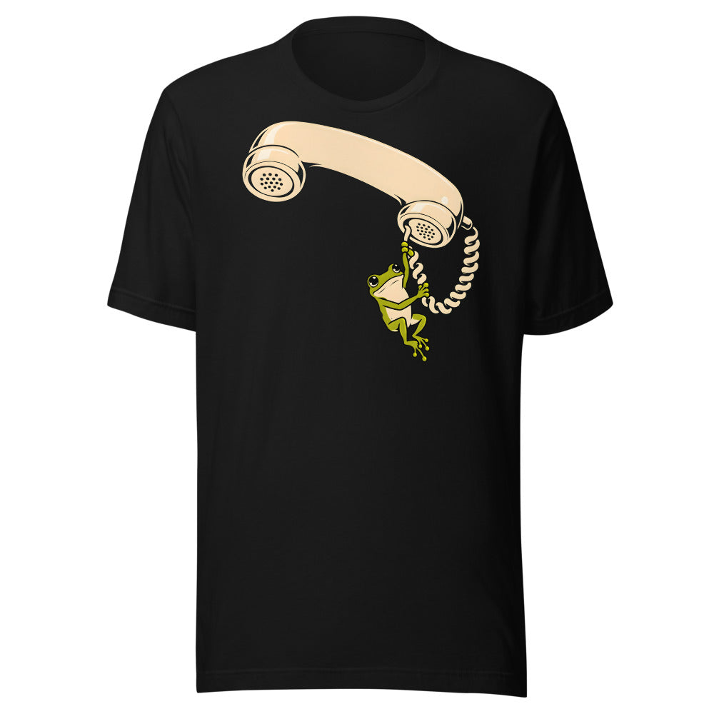 On Hold Frog Shirt (Art Only) in Black - front view