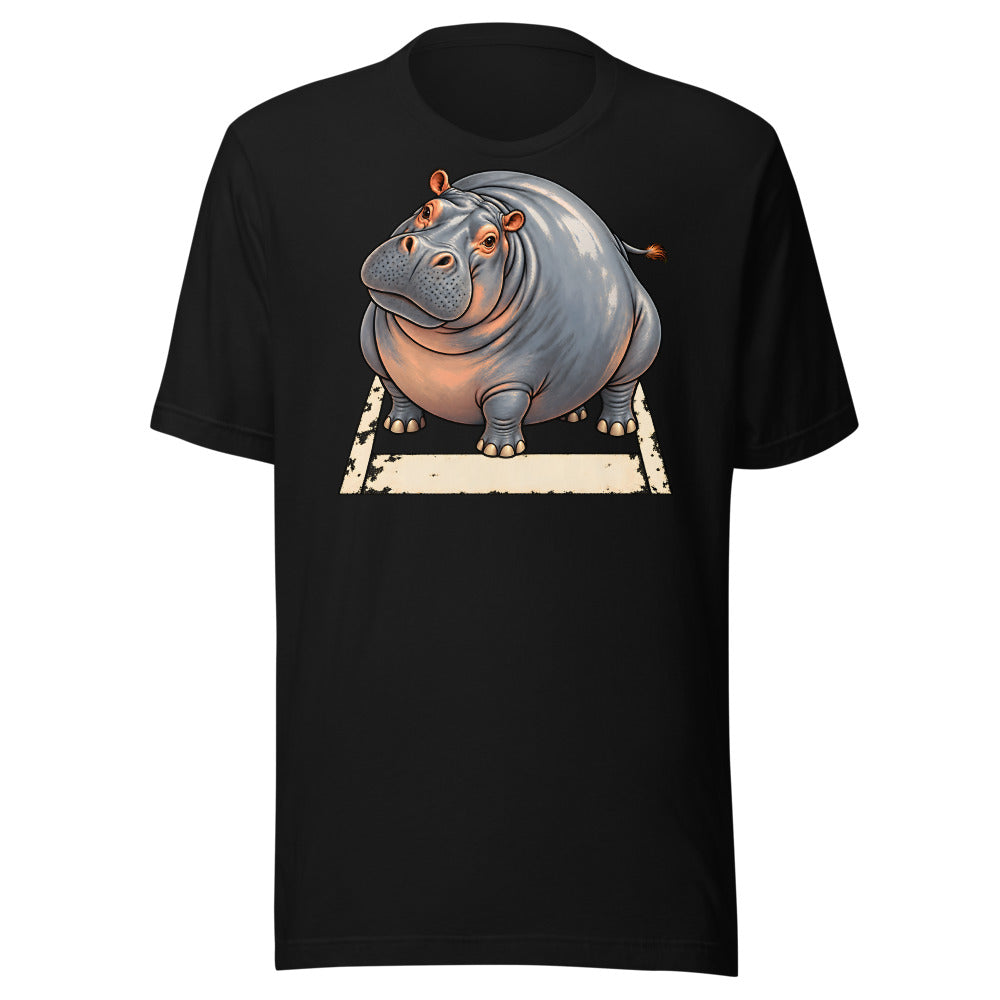 Compact Parking Hippo Shirt (Art Only) in Black - front view