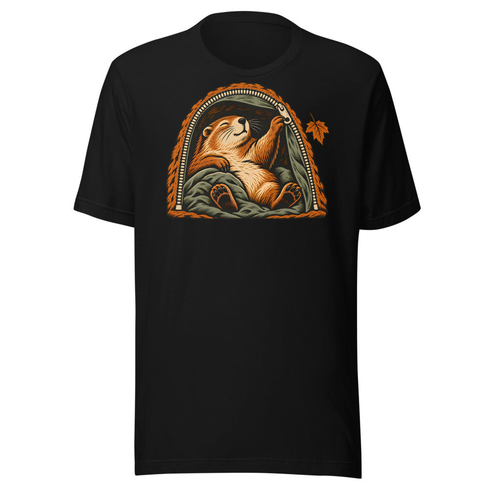 Hibernation Permit Groundhog Shirt (Art Only) in Black - front view