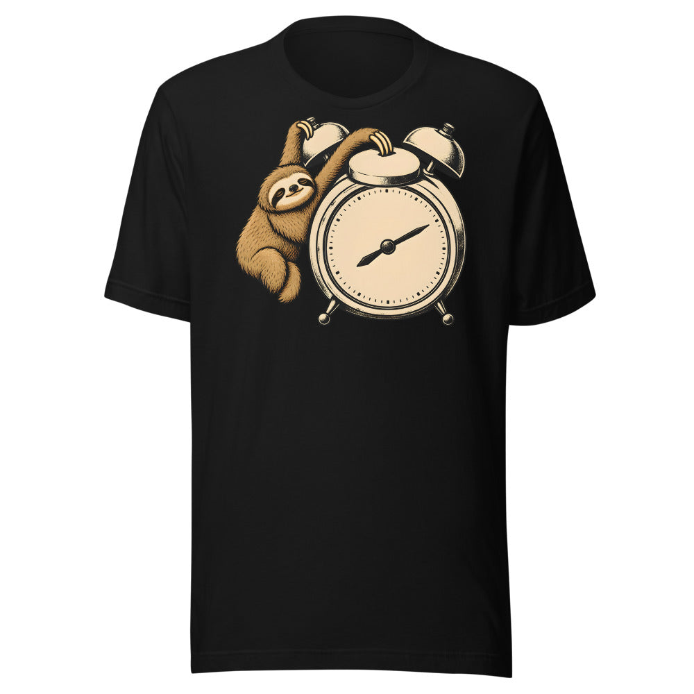 Snooze Champion Sloth Shirt (Art Only) in Black - front view