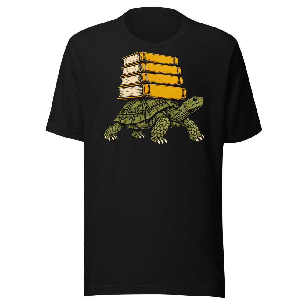Slow Reader Tortoise Shirt (Art Only) in Black - front view