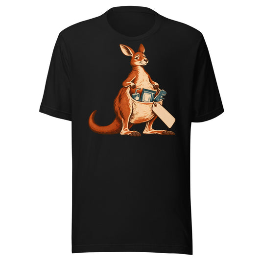 The Parent Pouch Kangaroo Shirt (Art Only) in Black - front view