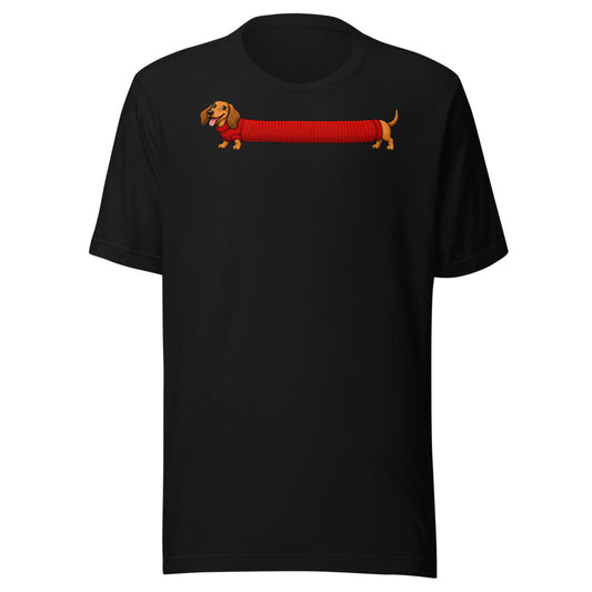 Long Weekend Dachshund Shirt (Art Only) in Black - front view