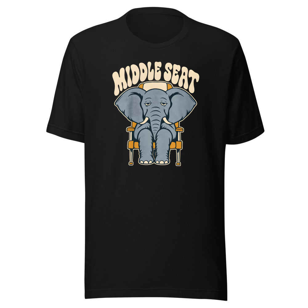Middle Seat Elephant Shirt in Black - front view