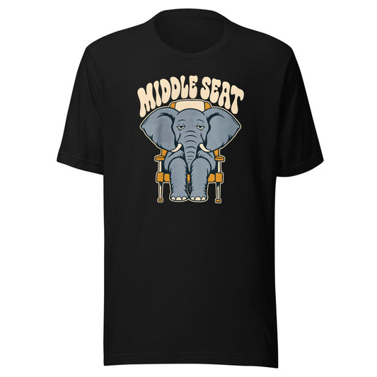 Middle Seat Elephant Shirt in Black - front view