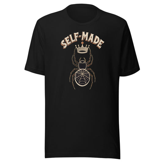 Self-Made Spider Shirt in Black - front view