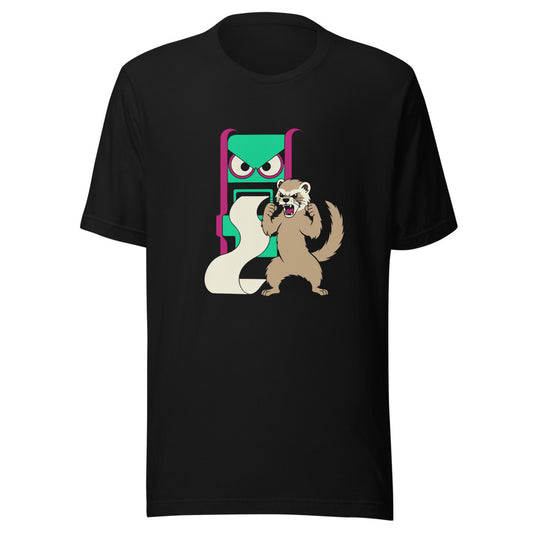 Self-Checkout Boss Fight Ferret Shirt (Art Only) in Black - front view