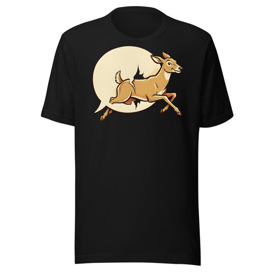 Small Talk Exit Deer Shirt (Art Only) in Black - front view