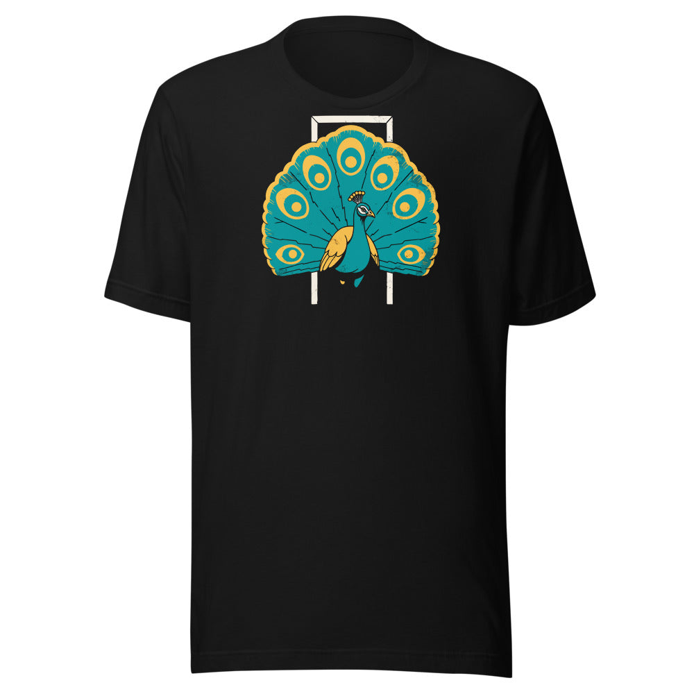 A Little Extra Peacock Shirt (Art Only) in Black - front view