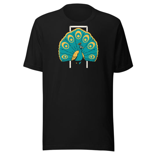 A Little Extra Peacock Shirt (Art Only) in Black - front view