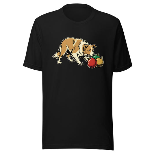 Ornament Wrangler Border Collie Shirt (Art Only) in Black - front view