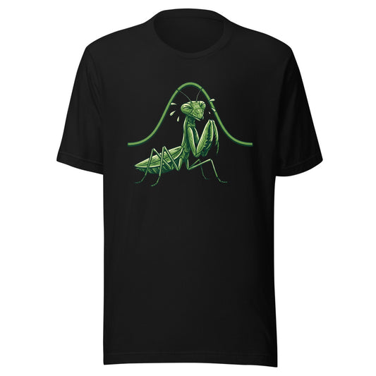 Please Curve Praying Mantis Shirt (Art Only) in Black - front view