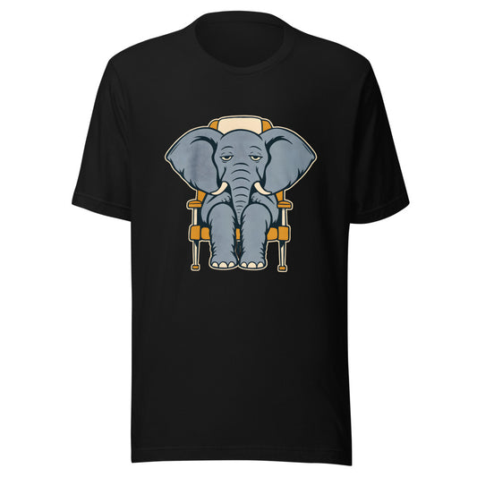 Middle Seat Elephant Shirt (Art Only) in Black - front view