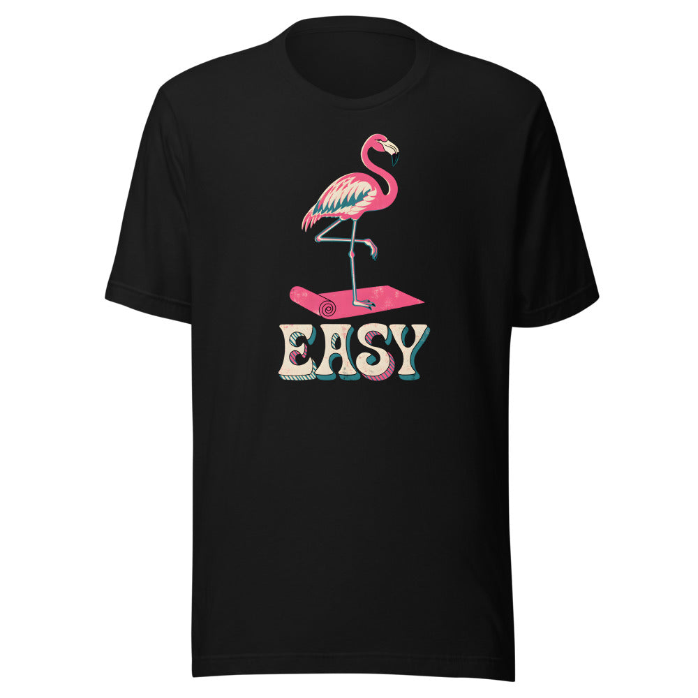 Tree Pose Pro Flamingo Shirt in Black - front view