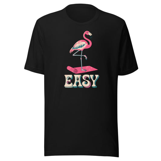 Tree Pose Pro Flamingo Shirt in Black - front view