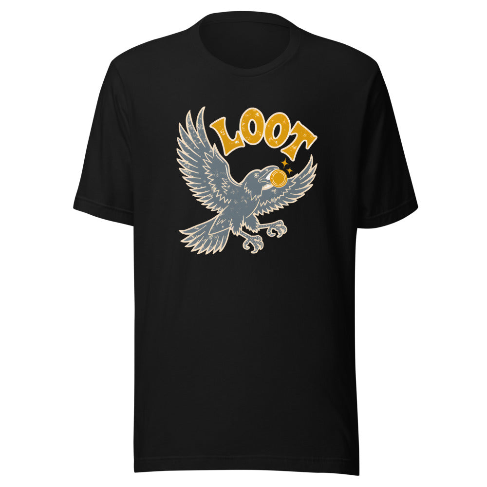Shiny Loot Crow Shirt in Black - front view