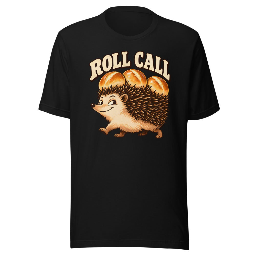 Roll Call Hedgehog Shirt in Black - front view
