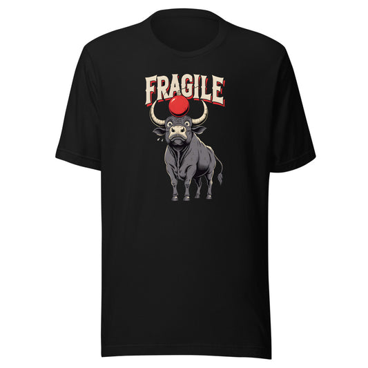Fragile Ornament Bull Shirt in Black - front view