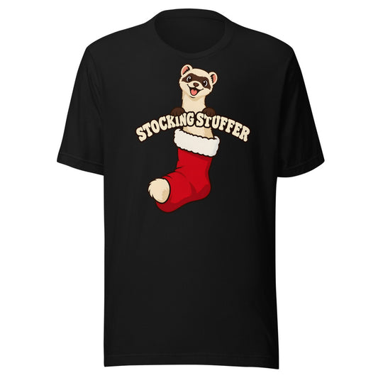 Stocking Stuffer Ferret Shirt in Black - front view