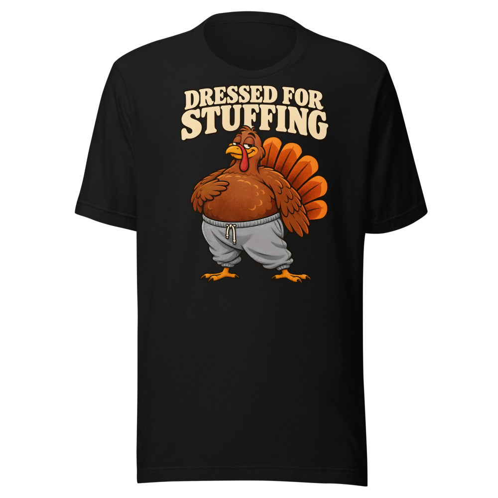 Dressed for Stuffing Turkey Shirt in Black - front view