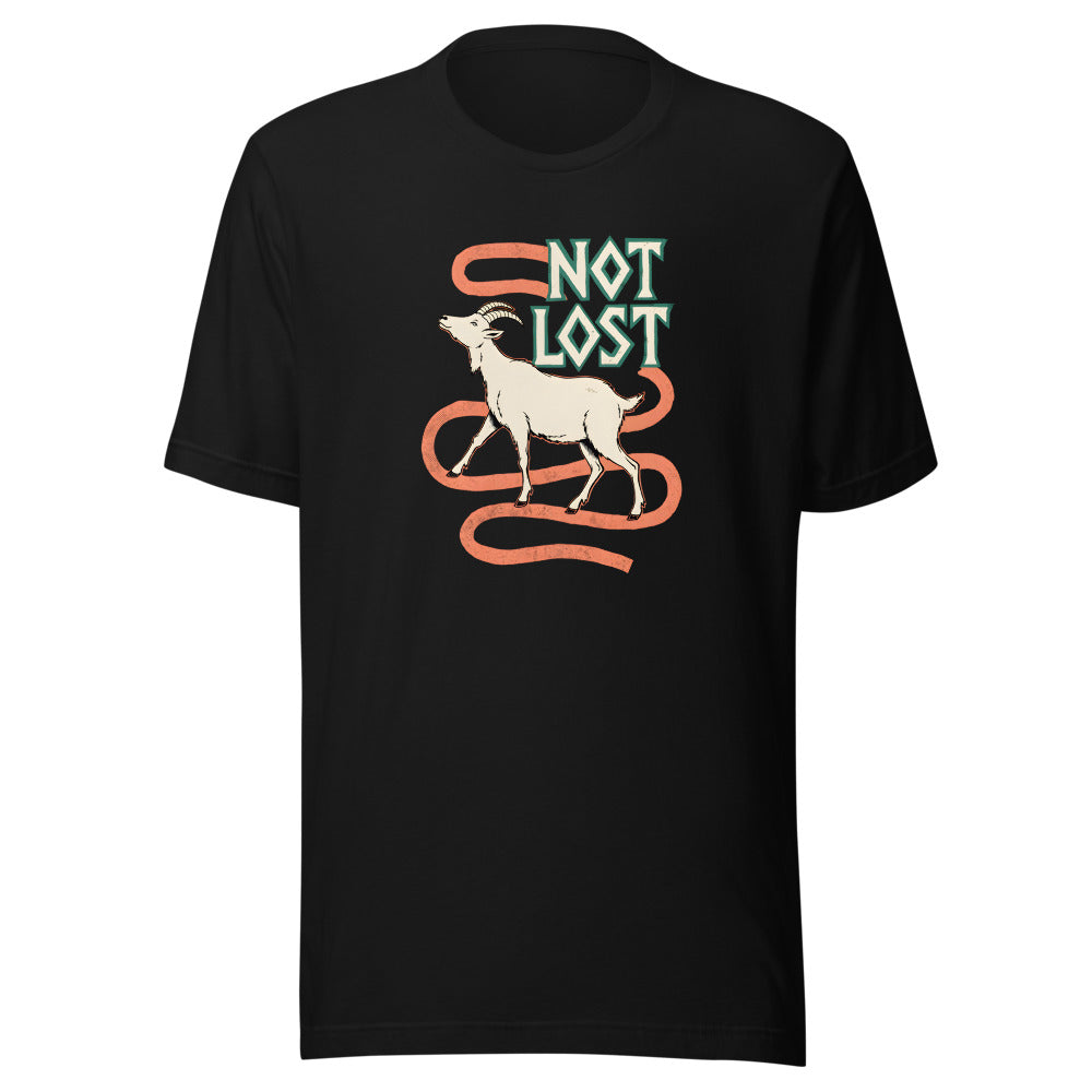Not Lost Mountain Goat Shirt in Black - front view