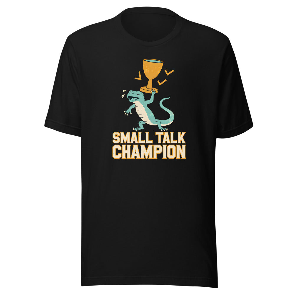 Small Talk Champion Newt Shirt in Black - front view