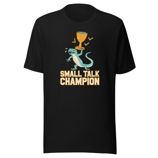 Small Talk Champion Newt Shirt in Black - front view