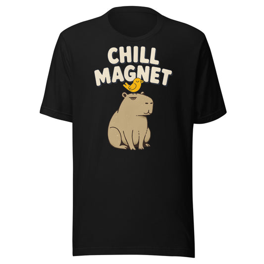 Chill Magnet Capybara Shirt in Black - front view