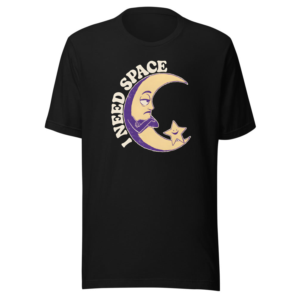 I Need Space Moon Shirt in Black - front view