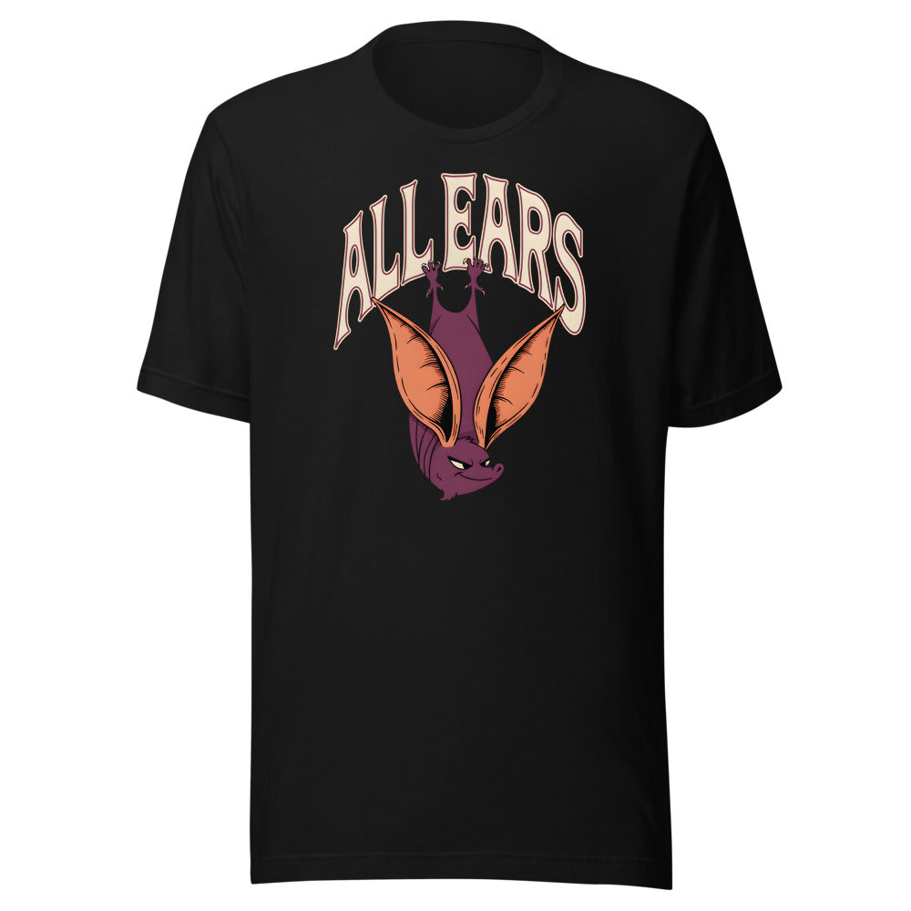 All Ears Bat Shirt in Black - front view