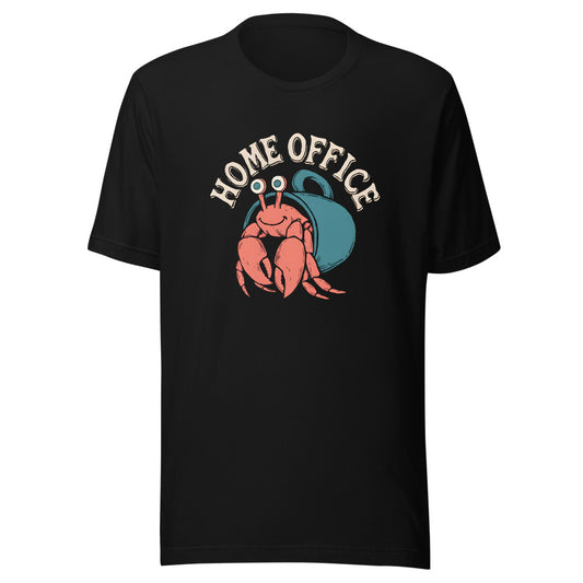 Home Office Hermit Crab funny coffee t-shirt in Black