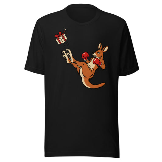 Boxing Day Kangaroo Shirt (Art Only) in Black - front view