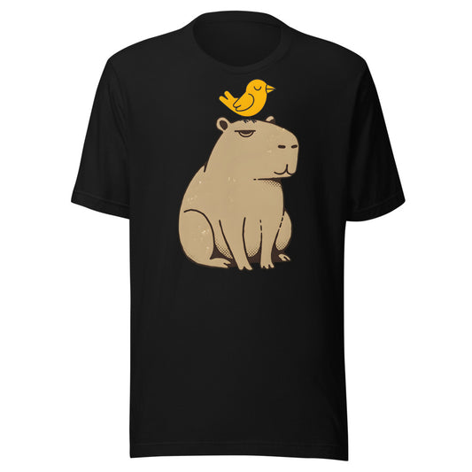 Chill Magnet Capybara Shirt (Art Only) in Black - front view