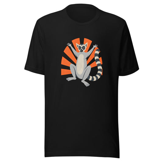 Sun Salutation Lemur Shirt (Art Only) in Black - front view