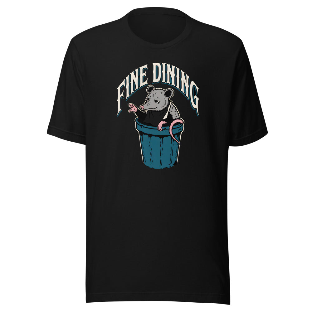 Fine Dining Possum Shirt in Black - front view