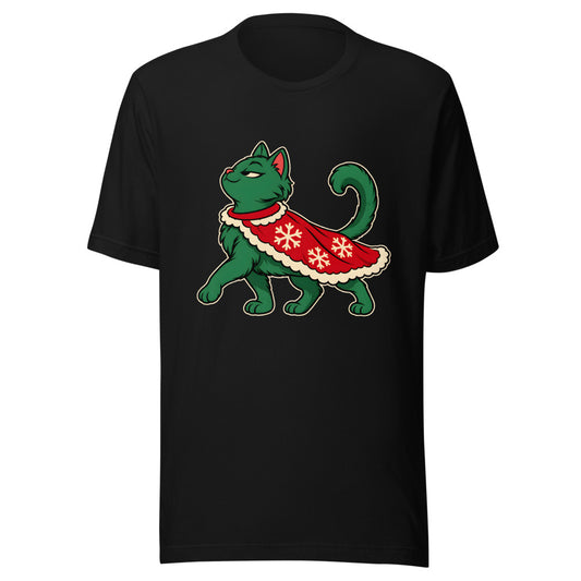 Naughty List Cat Shirt (Art Only) in Black - front view