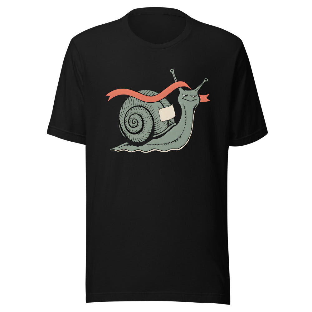 Slow Lane Legend Snail Shirt (Art Only) in Black - front view