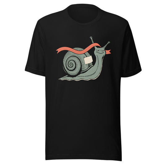 Slow Lane Legend Snail Shirt (Art Only) in Black - front view