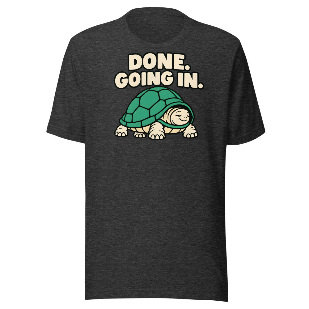 Quiet Win Tortoise funny introvert t-shirt in Dark Grey Heather