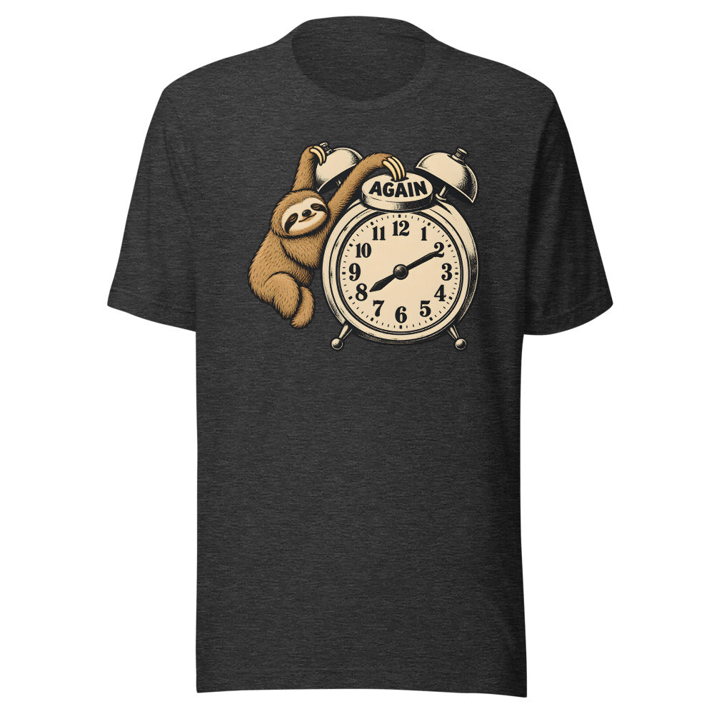 Snooze Champion Sloth Shirt in Dark Grey Heather - front view